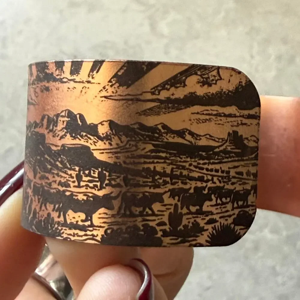 Copper etched cuff